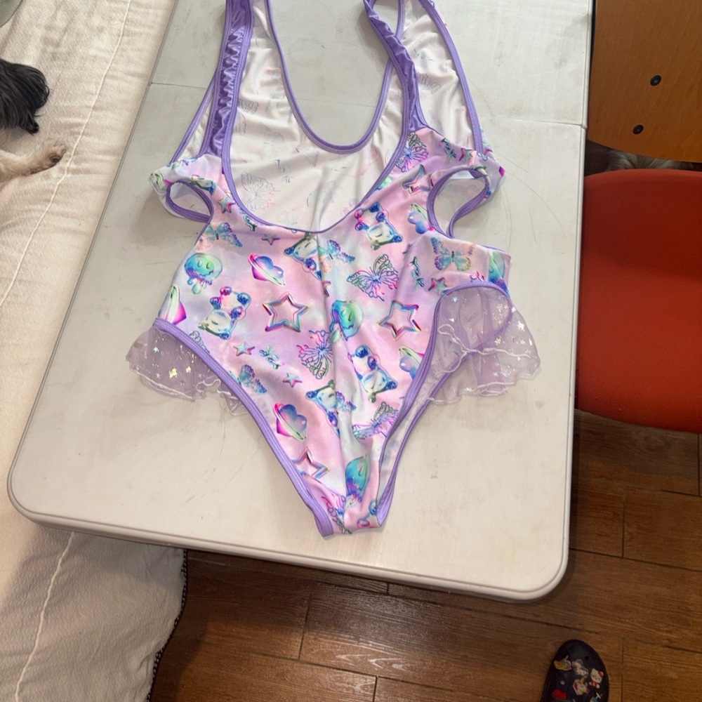 # Purple Mermaid Print Swimsuit/bodysuit - Picture 4 of 5